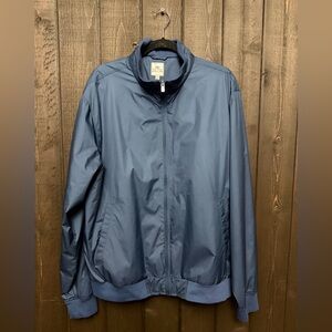 Peter Millar Golf Jacket Mens Sz XL Microfiber Blue Windbreaker Rain Jacket EUC